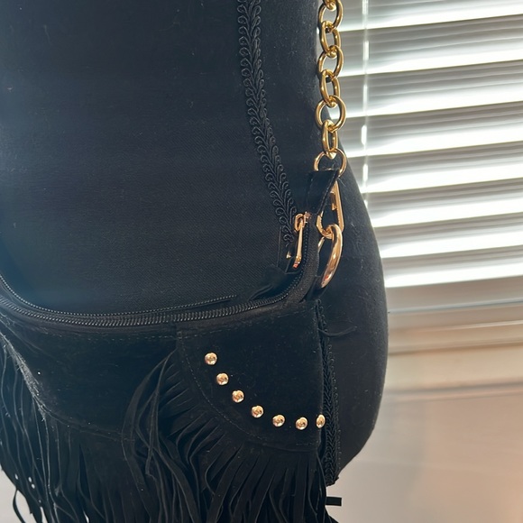 Black fringe purse/bag - Picture 2 of 4